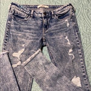 Hollister stone washed, distressed jeans.